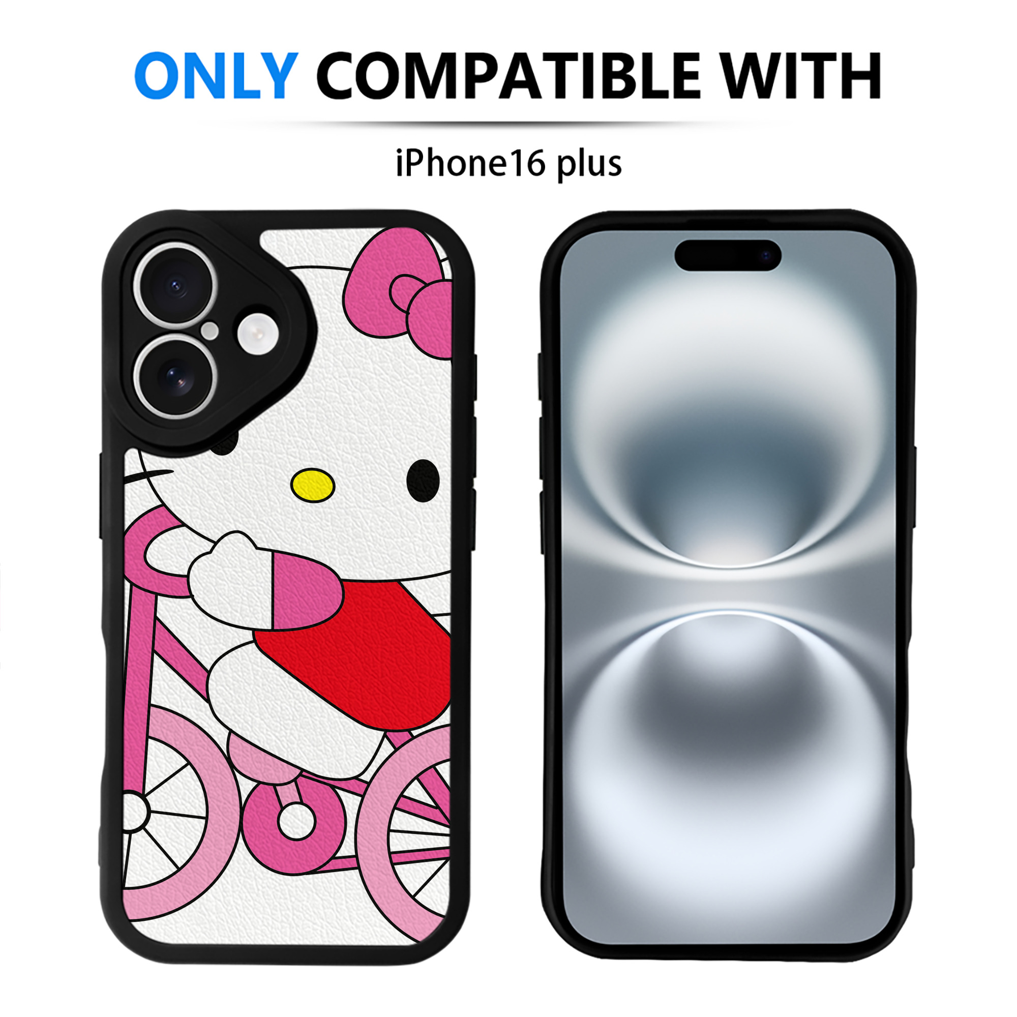 （画像用） Hello Kitty ハローキティ 【iPhone 16シリーズ対応】シリコンスマホケース（レザー調） 材質：シリコン